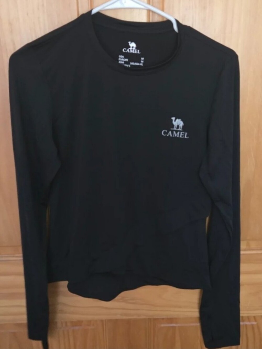 Camel Women's Long-Sleeve Black Crewneck Top